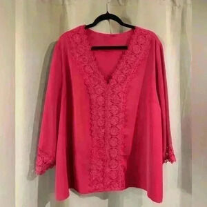 Women’s 3/4 Sleeves Pink Blouse
